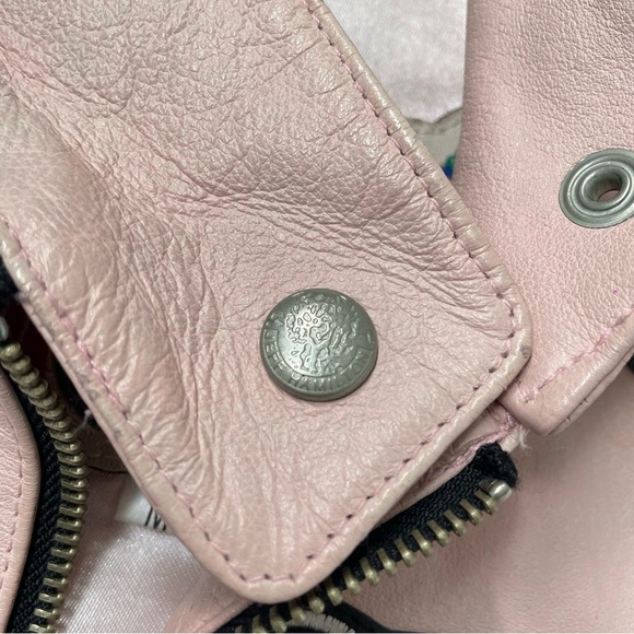 Jeff Hamilton NBA All Teams Patchwork Pink Leather Jacket - Picture 4 of 10